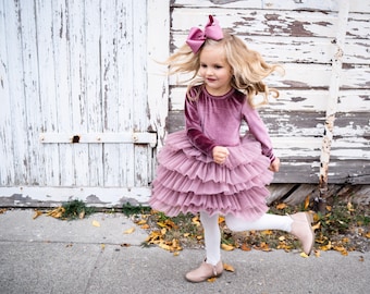 Rose Birthday Dress ~ Baby Birthday Dress, blush flower girl dress, flower girl dress,  girl party dress, birthday outfit for girls,