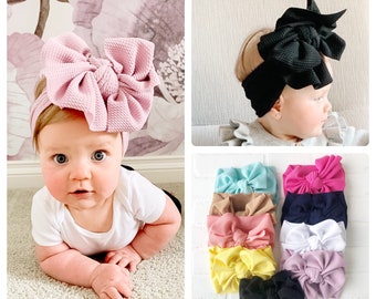 WAFFLE Big bow headband, big bow headband, big bow head wrap, oversized bow baby headband, bow head wrap, bow headband, baby turban, bows
