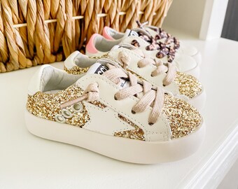 Little Girl Sneakers GOLD Baby Girl Shoes, Party Shoes, Girl Shoes