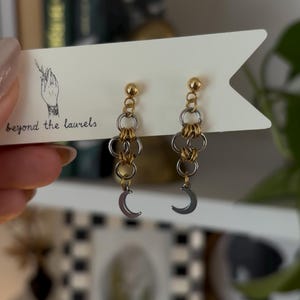 Mythic Chainmail Earrings - Brass and Stainless Steel Chainmail Earrings