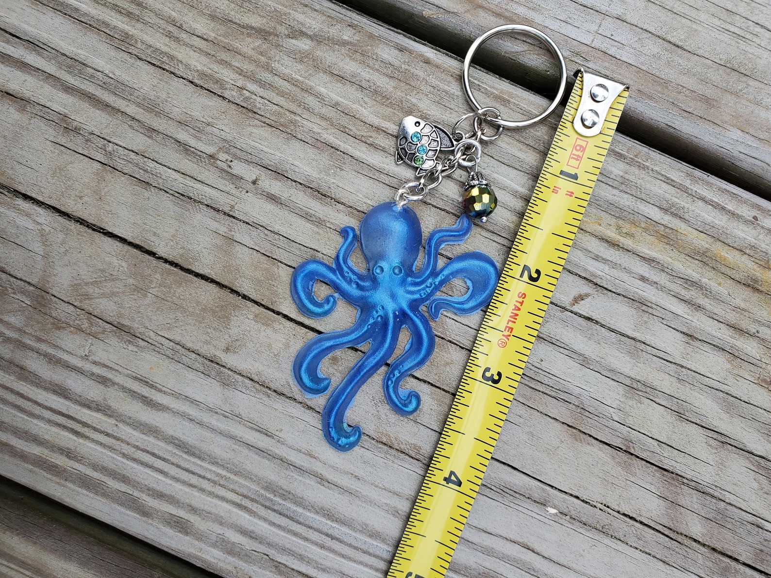 Octopus Keychain Resin Octopus Keychain Etsy