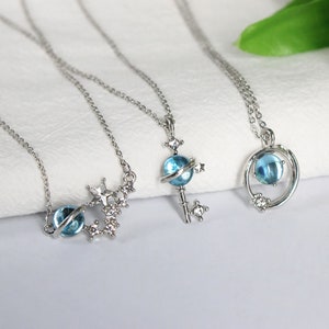 Celestial Themed Saturn Planet Necklace
