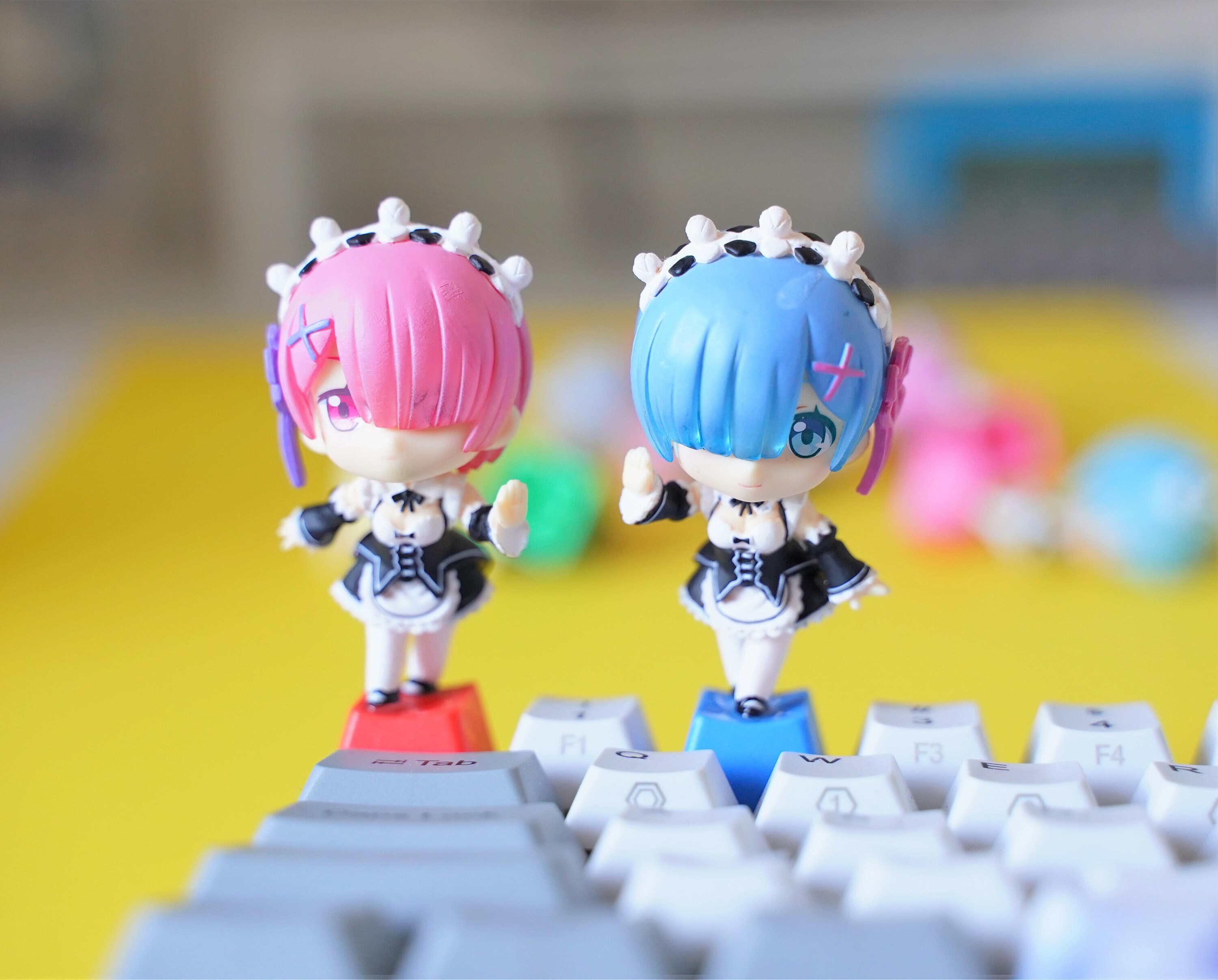 Rezero Rem and Ram Cute Mechanical Keyboard Keycap Etsy