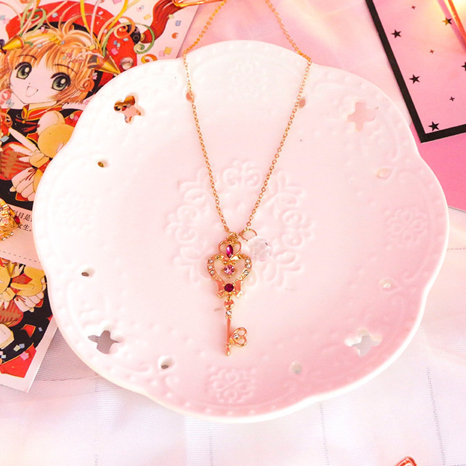 Sailor Moon Varita Collar Anime Inspirado Cosplay Joyería Etsy