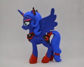 Dupluna (Alternate Universe Luna) My Little Pony OOAK ręcznie rzeźbiona figurka