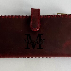 Personalized Leather women purse, Large leather wallet, Monogrammed wallet, Ladies Leather Purse With Card Holder, monogram clutch, Mom gift