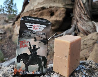 Own The Night Natural Soap Bar – Lemongrass Peppermint Cold Process Soap for Men, Military Gift, Handmade Soap for Veterans & First Responde