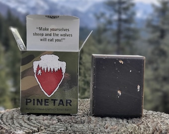 Smoked Pine Tar & Citrus Soap for Men – Natural Handmade Bar Soap | Rugged Deep Clean | Woodsy Masculine Scent | Outdoor Skincare