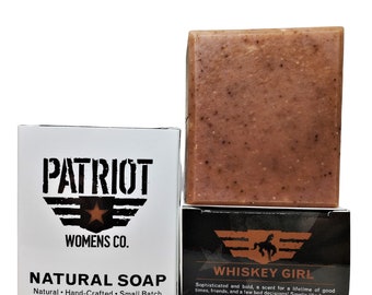 WHISKEY GIRL, Brown Sugar and Whiskey Natural Women's Soap, Paraben Free, Vegan, Handmade, Rich Moisturizing Lather Fast Shipping Large Bar