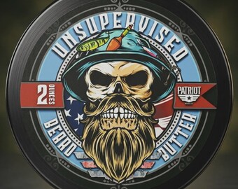 Unsupervised Beard Butter - Natural Beard Conditioner with Cedarwood & Leather - Fisherman Gift for Men - Patriotic Grooming - Veteran Owned