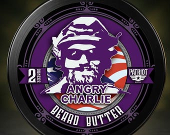 Angry Charlie Beard Butter - Masculine Cedarwood & Vanilla Cologne Scent - Veteran Owned Grooming - Gift for Him, Men’s Beard Conditioner.