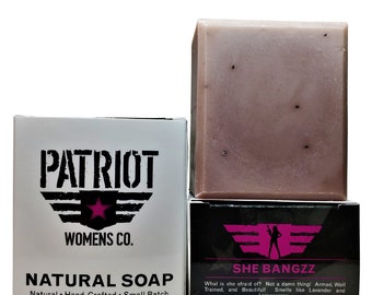 SHE BANGZZ, Lavender and Lemongrass Natural Women's Soap, Paraben Free, Vegan, Handmade, Rich Moisturizing Lather FAST Shipping Large Bar