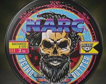 NARC Beard Butter - Birchwood and Oud Scent - Undercover Hydration - Law Enforcement Gift - Veteran Owned Tactical Men's Grooming, 2oz