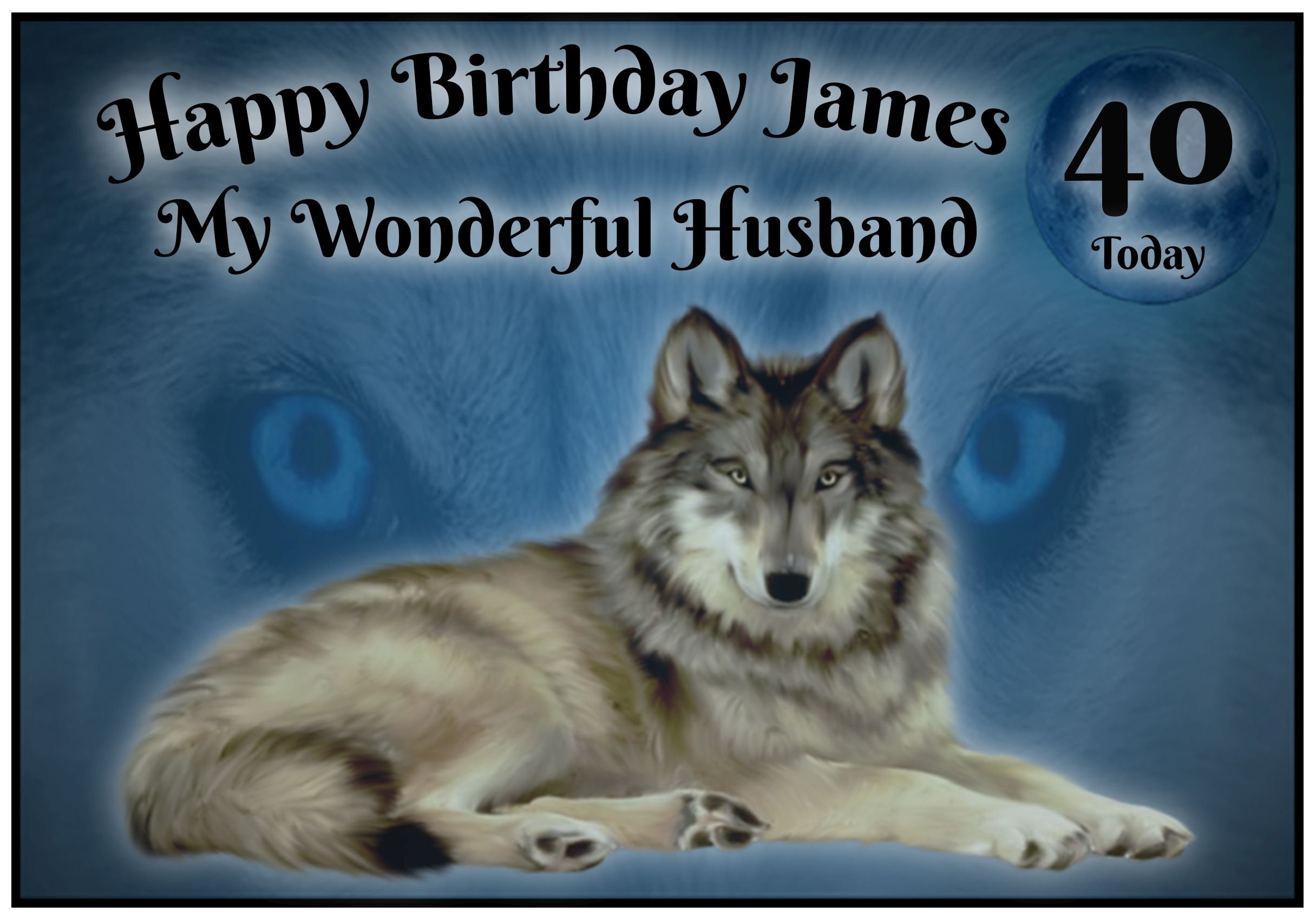 Personalised Wolf Theme Birthday Card Gorgeous ! 