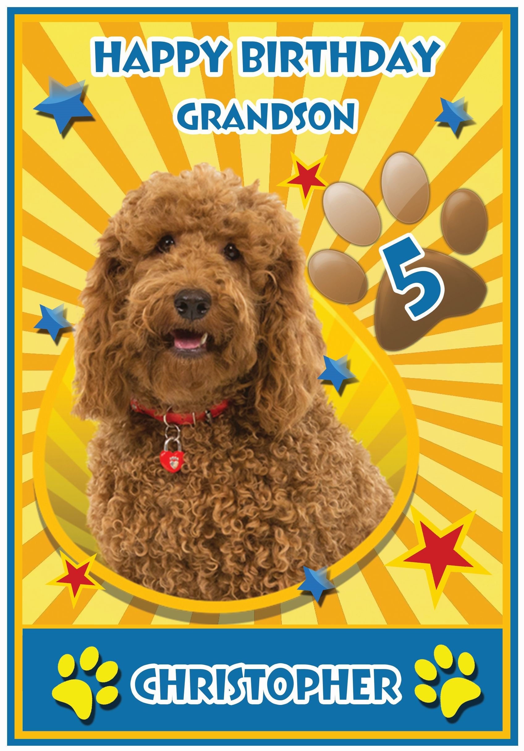 Personalised Waffle The Wonder Dog Inspired Birthday Card 2 Etsy
