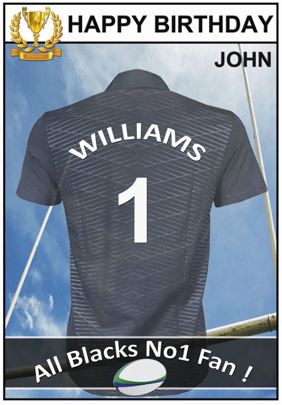 personalised all black jersey