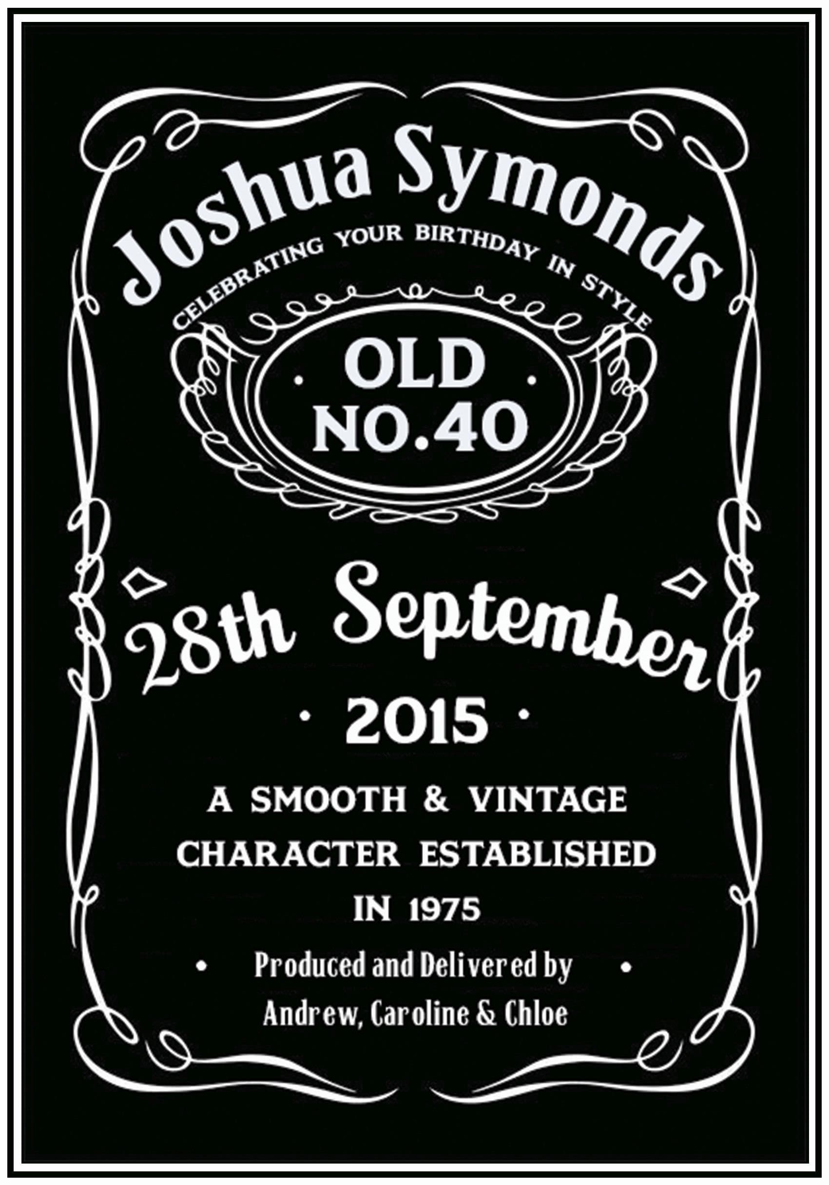 Personalised Jack Daniels Inspired Birthday Card Pertaining To Blank Jack Daniels Label Template