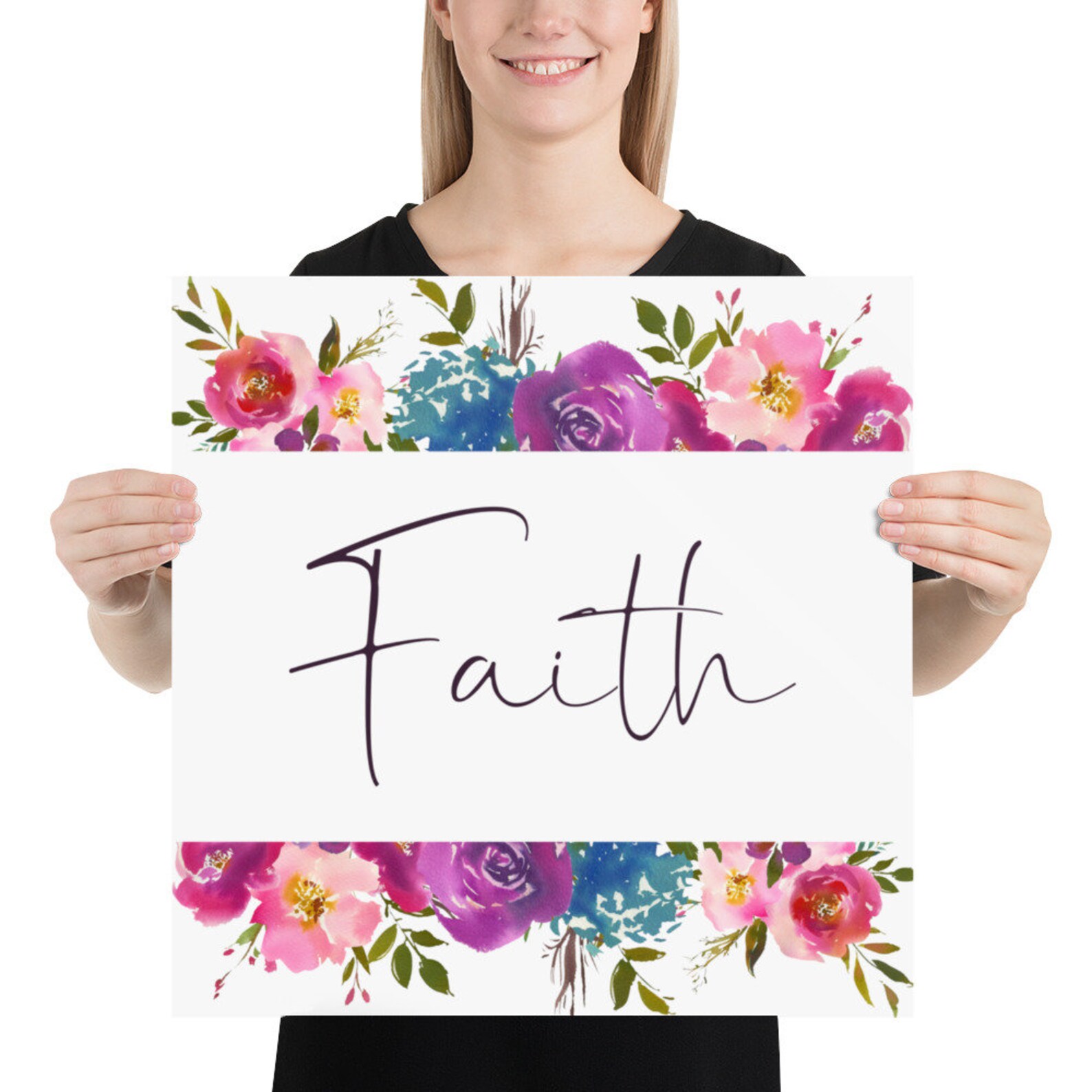 Christian Quote Wall Decor Art Print Poster FAITH Christian Etsy