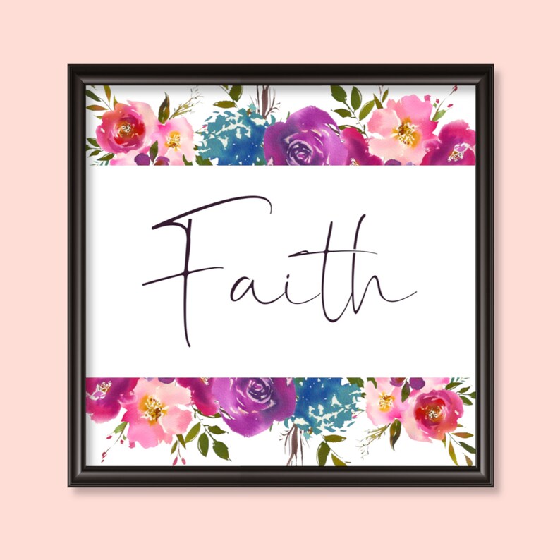 Christian Quote Wall Decor Art Print Poster FAITH Christian Etsy