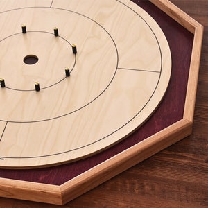 The Baltic Bircher Crokinole Board - Large Traditional Game Set - Cherry & Baltic Birch