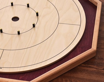 The Baltic Bircher Crokinole Board - Large Traditional Game Set - Cherry & Baltic Birch