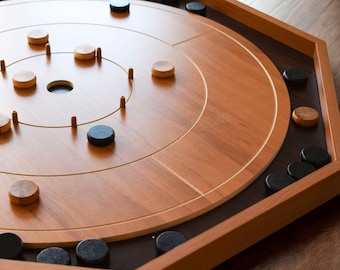 Crokinole board for beginners - Cherry & Walnut Melamine