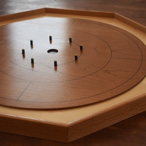 The Cherry Hill Blossom Small Crokinole Board - Small Traditional Game Set - 23.5 Inch Playing Surface