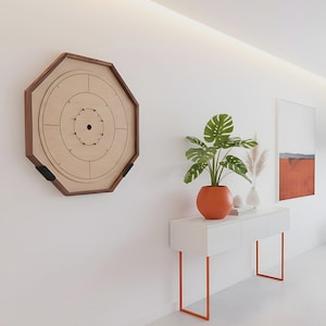 Crokinole Board Wall Mount | Single Piece Steel Bracket | Fits Round & Octagon Boards | Easy Install