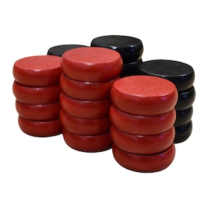 26 Crokinole Scheiben (Schwarz & Rot)