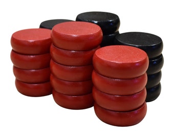 26 Crokinole Discs (Black & Red)