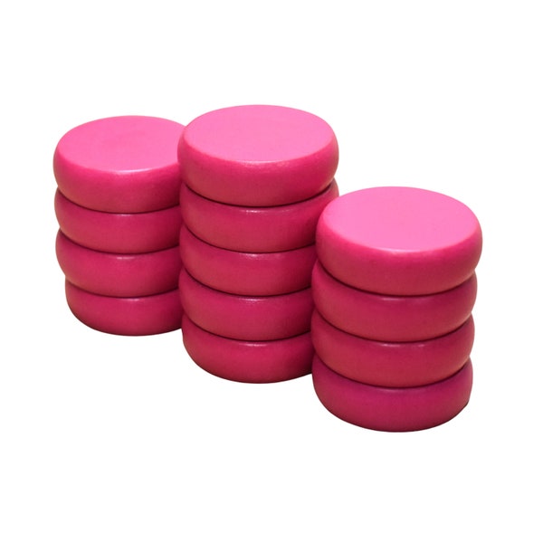 13 Pink Crokinole Discs (Half Set / For 1 Player)