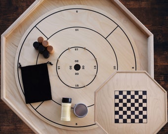 The Gold Standard Crokinole Board - Traditional Octagon Game Set - 24.6 Inch Playing Surface