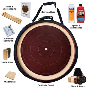 The Red Maple Kit - Tournament Style Crokinole Board Game Kit (Meets NCA Standards)