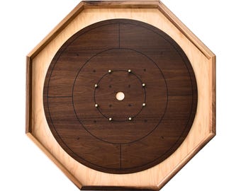 The Walnut Grove Crokinole Board - Traditional Octagon Game Set - 23-5/8 Inch Playing Surface