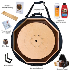 The Mountie Kit - Large Traditional Crokinole Board Game Kit