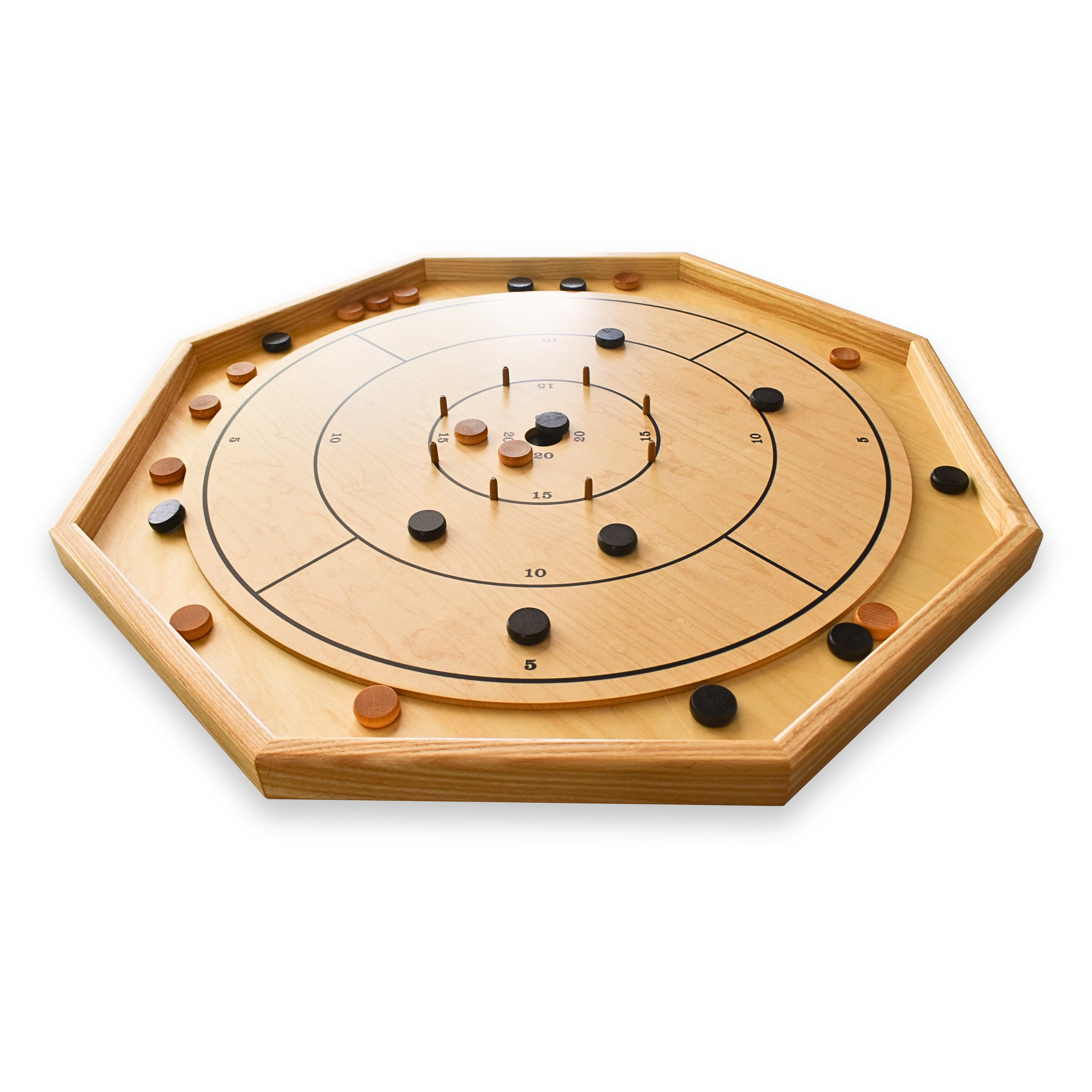 Dischi Crokinole Elite Da 14 Conteggi In 10 Colori A Scelta, Con Picchetto Segnapunti, Mayday Games, Made In China - copertina