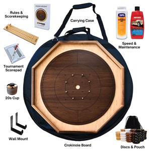 The Walnut Grove Standard Kit - Traditional Octagon Crokinole Board Game Kit