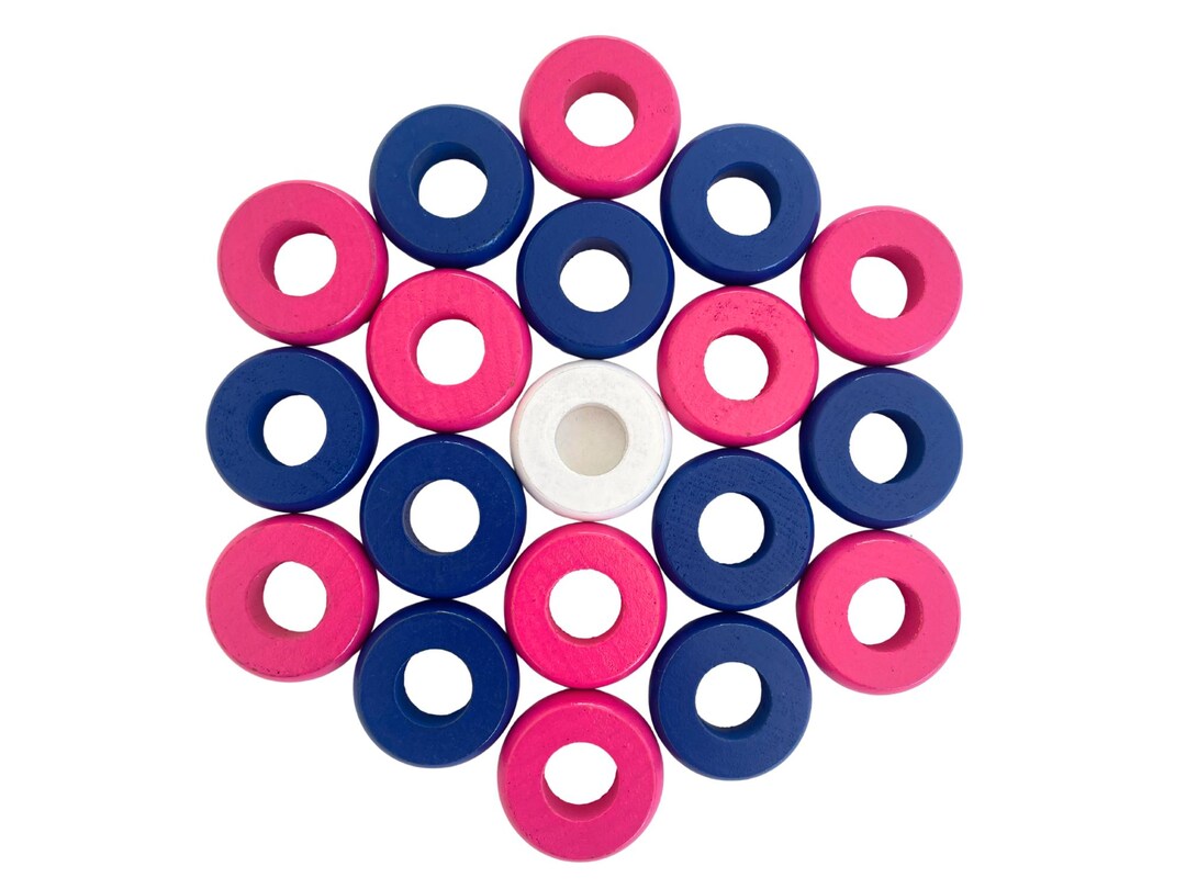 32 Blue and Pink Carrom / Pichenotte Rings - Anneaux De Pichenottes ...