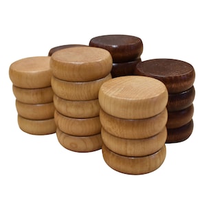 26 Crokinole Discs (Natural & Walnut Stain)