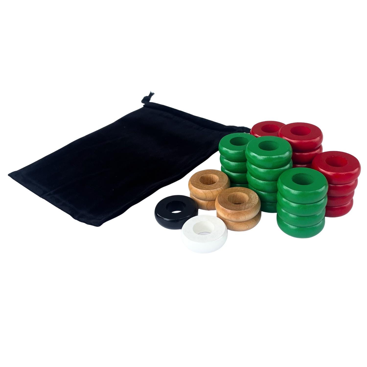 32 Red and Green Carrom / Pichenotte Rings - Anneaux De Pichenottes ...