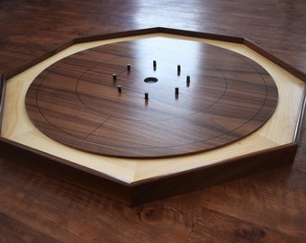  Tournament Crokinole Board Game 30 Inch, 2 in 1 Crokinole and  Checkers with 26” Playing Surface, Metal Pegs, Wooden Octagon Canadian  Tabletop Board Game Krokinole for Families and Friends : Office Products