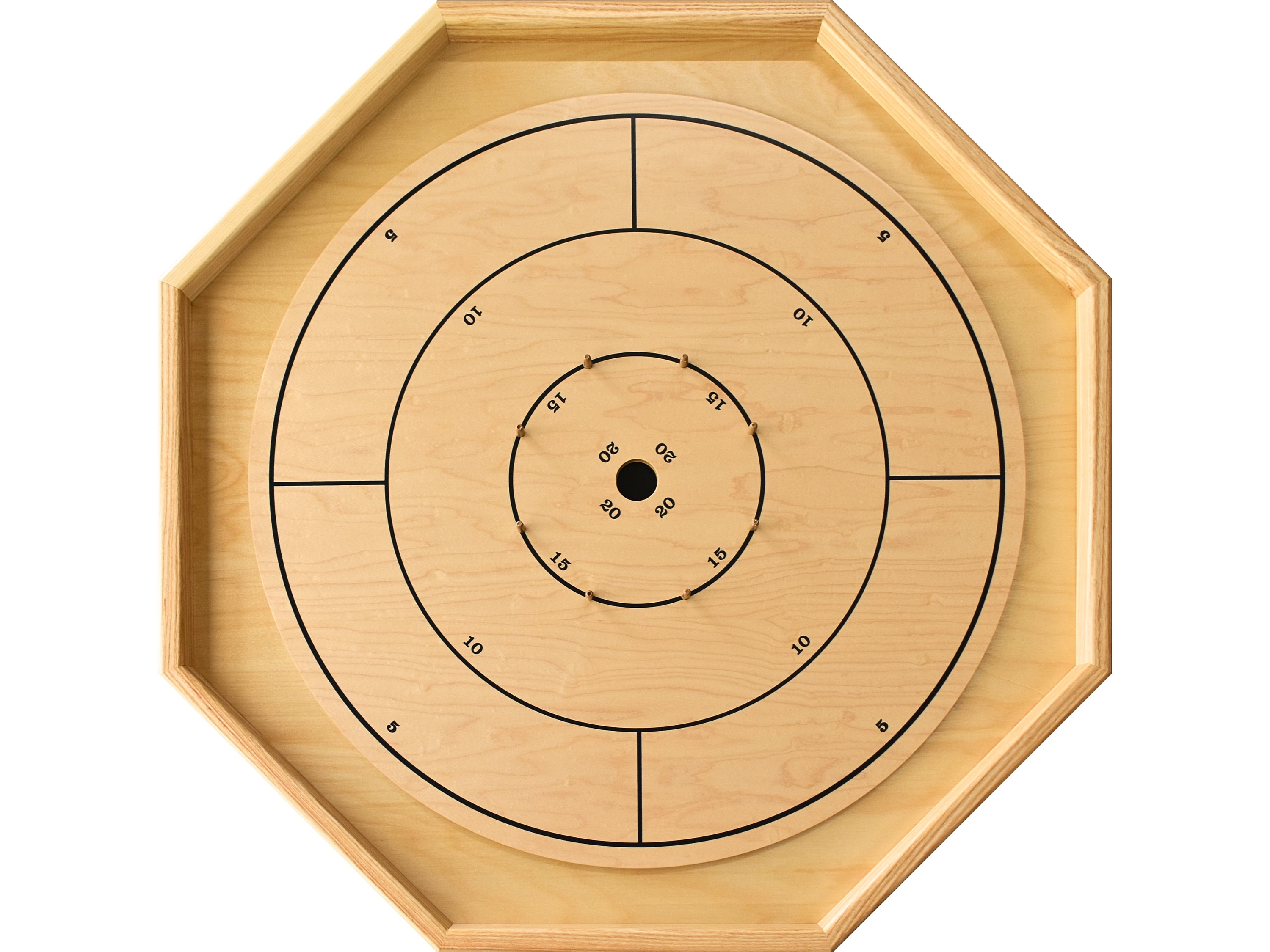 The Gold Standard Crokinole Board - Traditional Octagon Game Set - 23-5/8 Inch Playing Surface