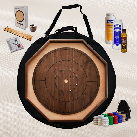 The Walnut Gold Standard Crokinole Board Traditional Octagon