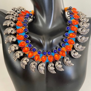 German Silver and bird motif set