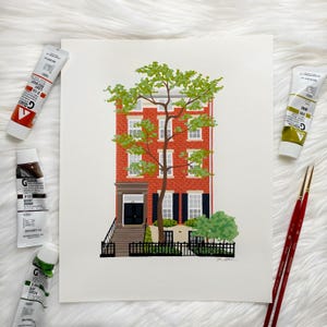 Hand Painted Personalized  Home Portraits, Custom House Drawings, Home