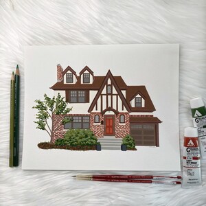 Hand Painted Personalized  Home Portraits, Custom House Drawings, Home