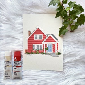 Hand Painted Personalized  Home Portraits, Custom House Drawings, Home