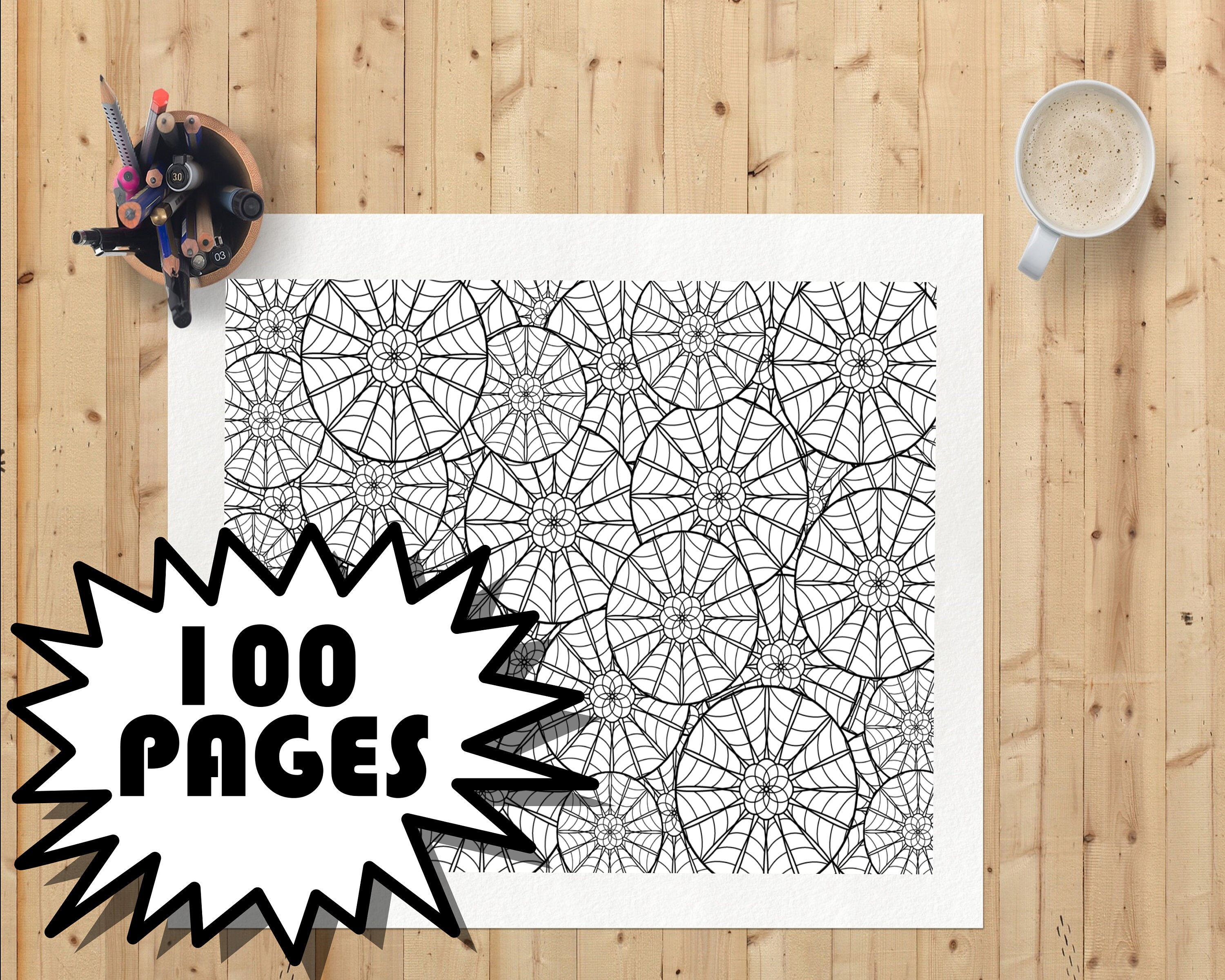 Download 100 Mandala Coloring Pages Mandala Printable Coloring Book Etsy