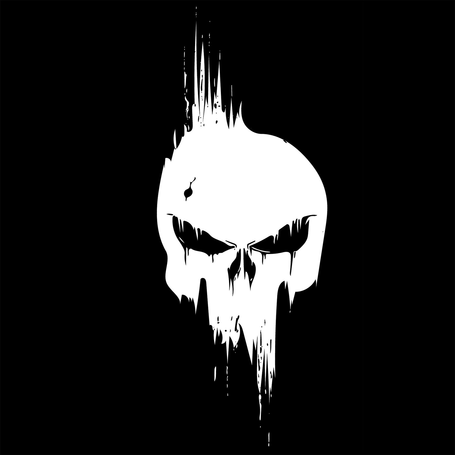 Punisher Distressed Skull SVG Print File Grunge Black & White | Etsy