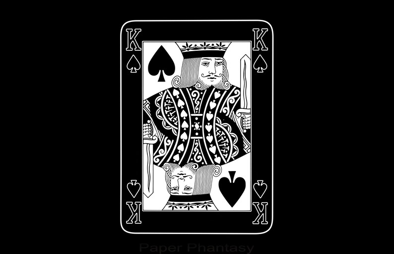 Download King of Spades Card All White Vector SVG format Included ...